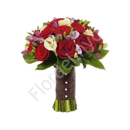 Ramo de novia rojo violeta